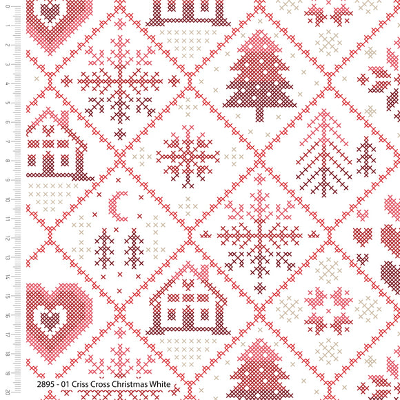 Cross Stitch Christmas White by Stuart Hillard