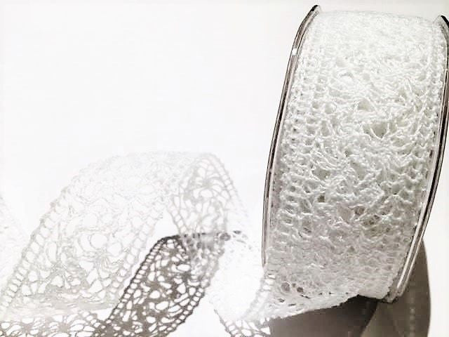 Bertie’s Bows White 35mm Crochet Cotton Lace