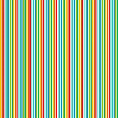 Makower Fabrics - Furry Friends - Rainbow Stripe