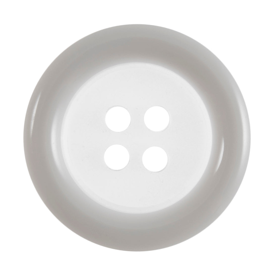 Buttons: Clear: Coloured Rim: 4 Hole: 18mm: Grey / Transparent