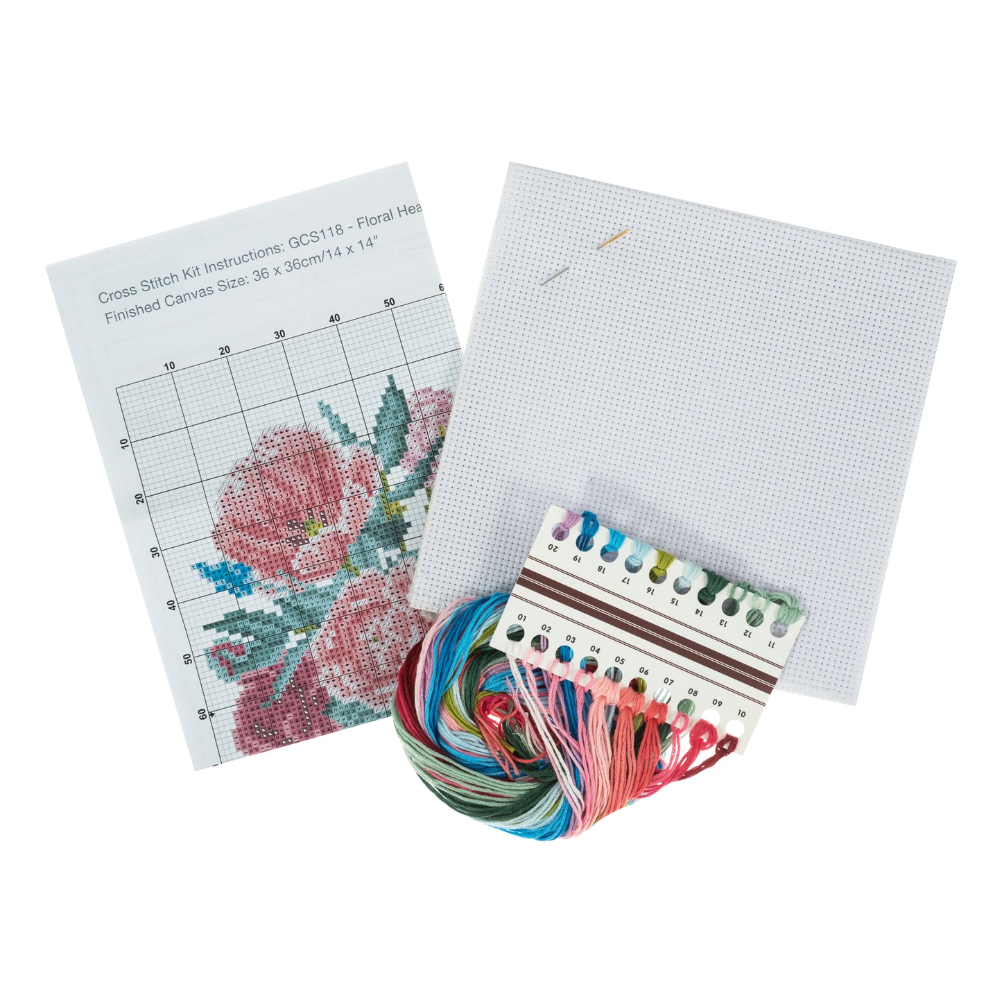 Cross Stitch Kit - Floral Heart