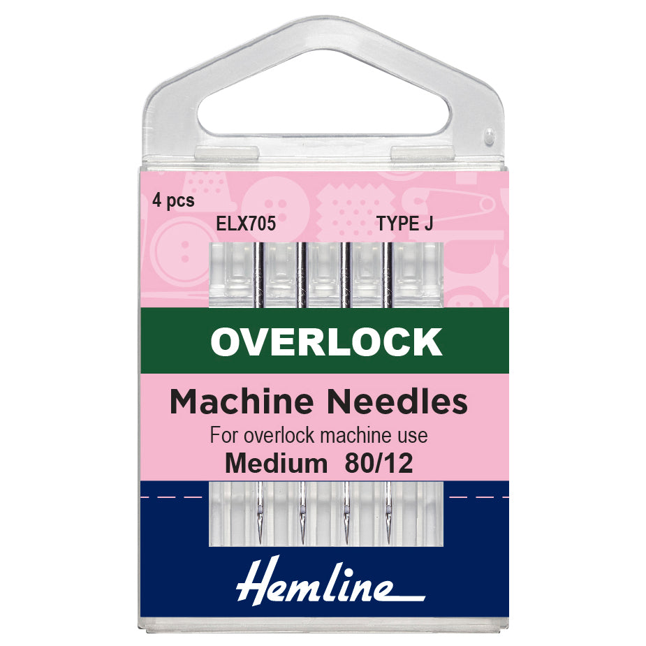 Hemline Overlock--Serger Machine Needles: Type J: 80/12: 4 Pieces