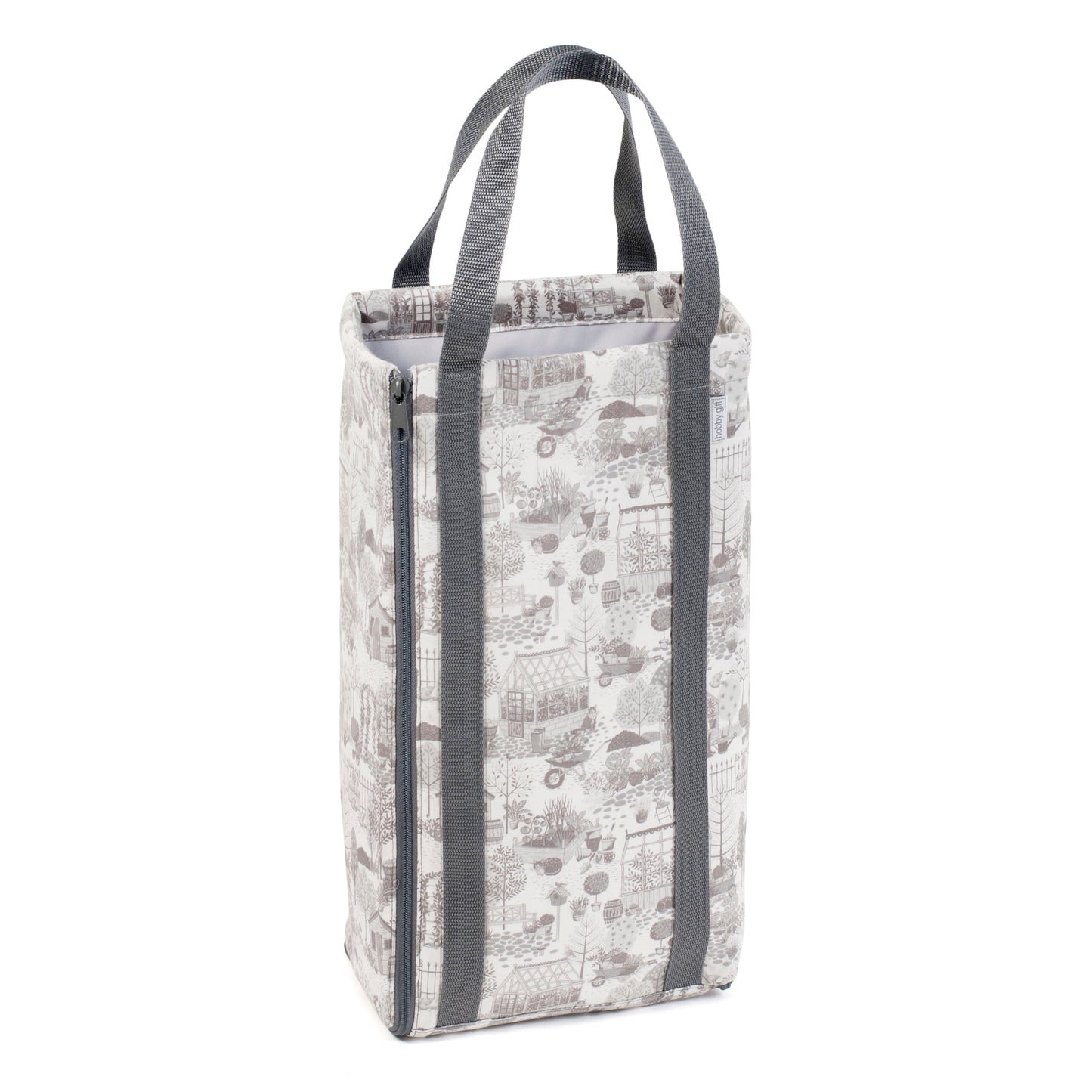 Knitting Bag with Pin Storage: Reversible: In the Garden