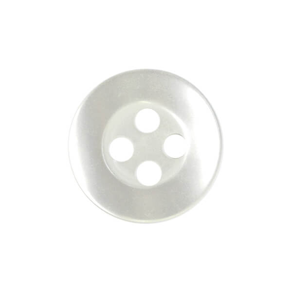 Four Hole Button - White size 18 (11.5mm)