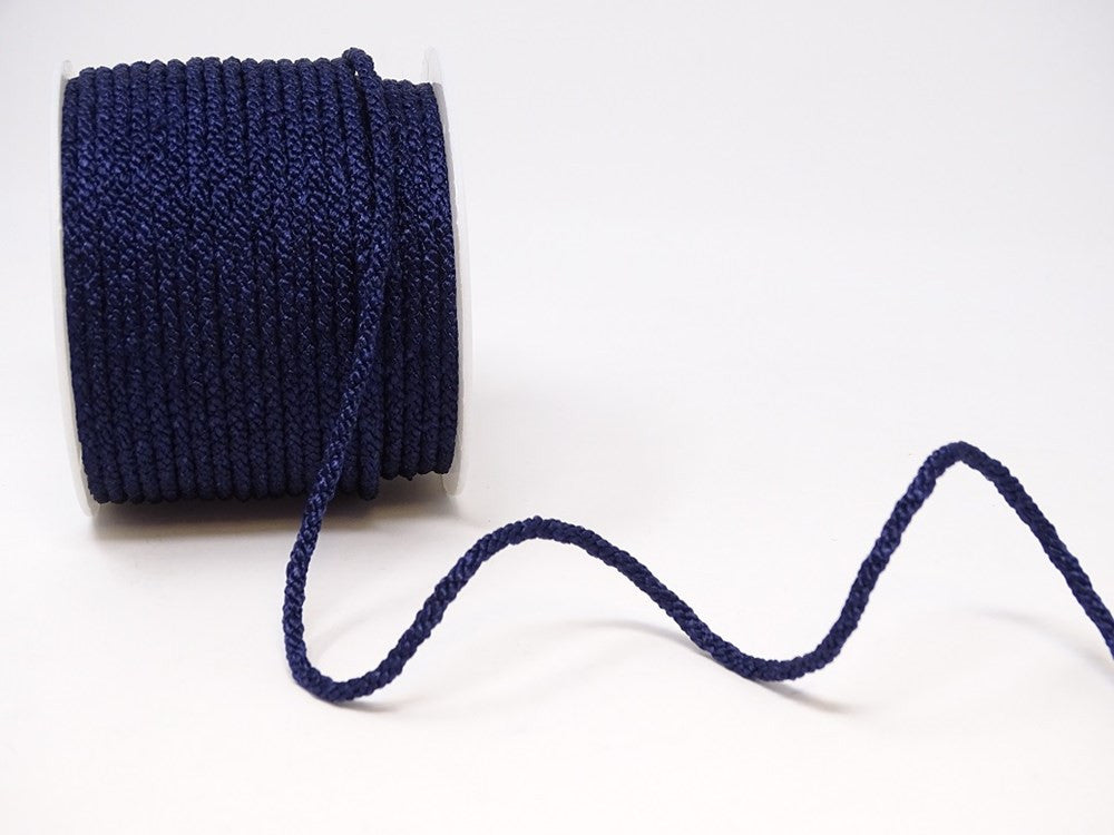 Navy Woven Satin 4mm Lacing Cord