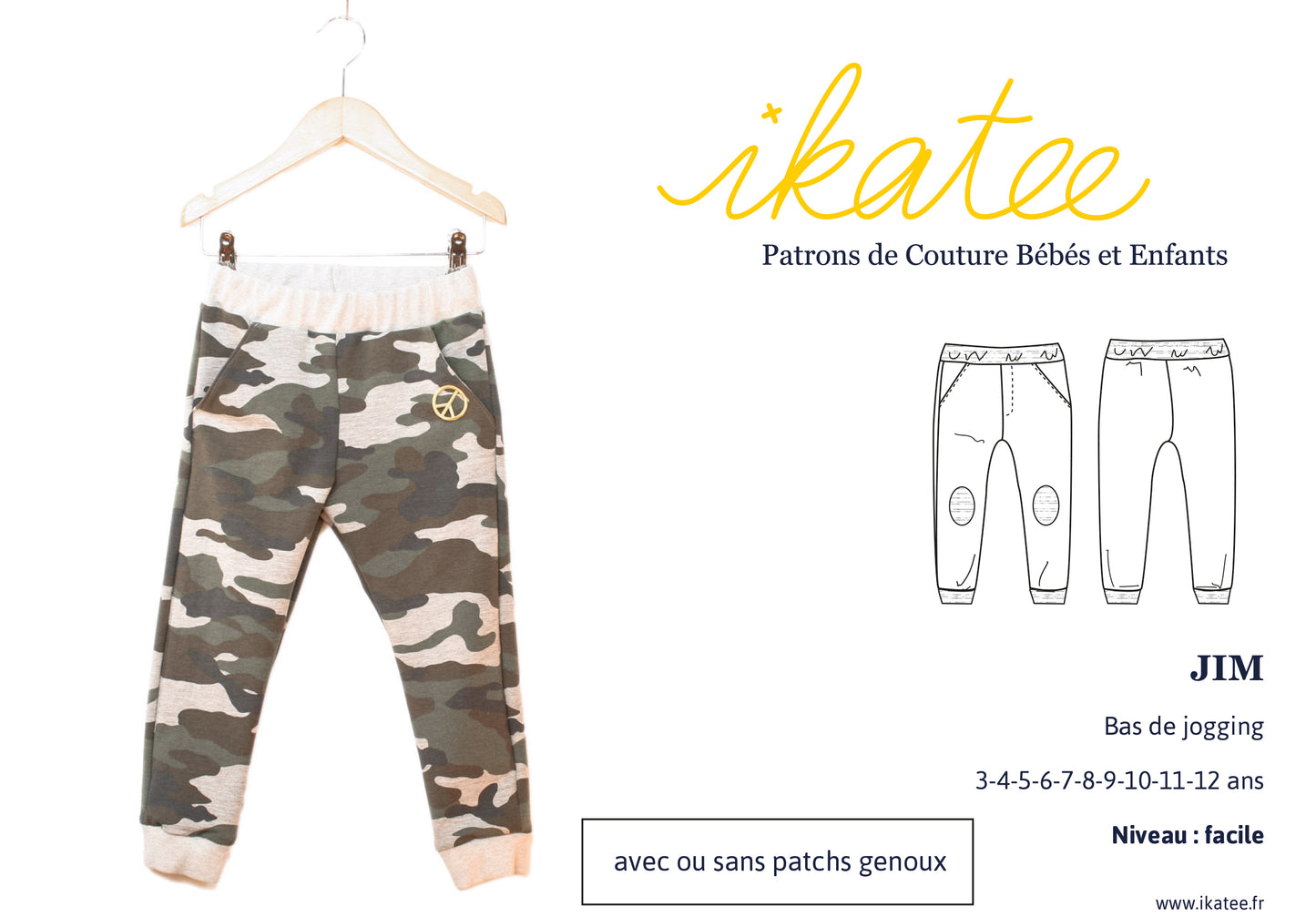 ikatee Sewing Pattern: Jim Jogpants 3Y/12Y