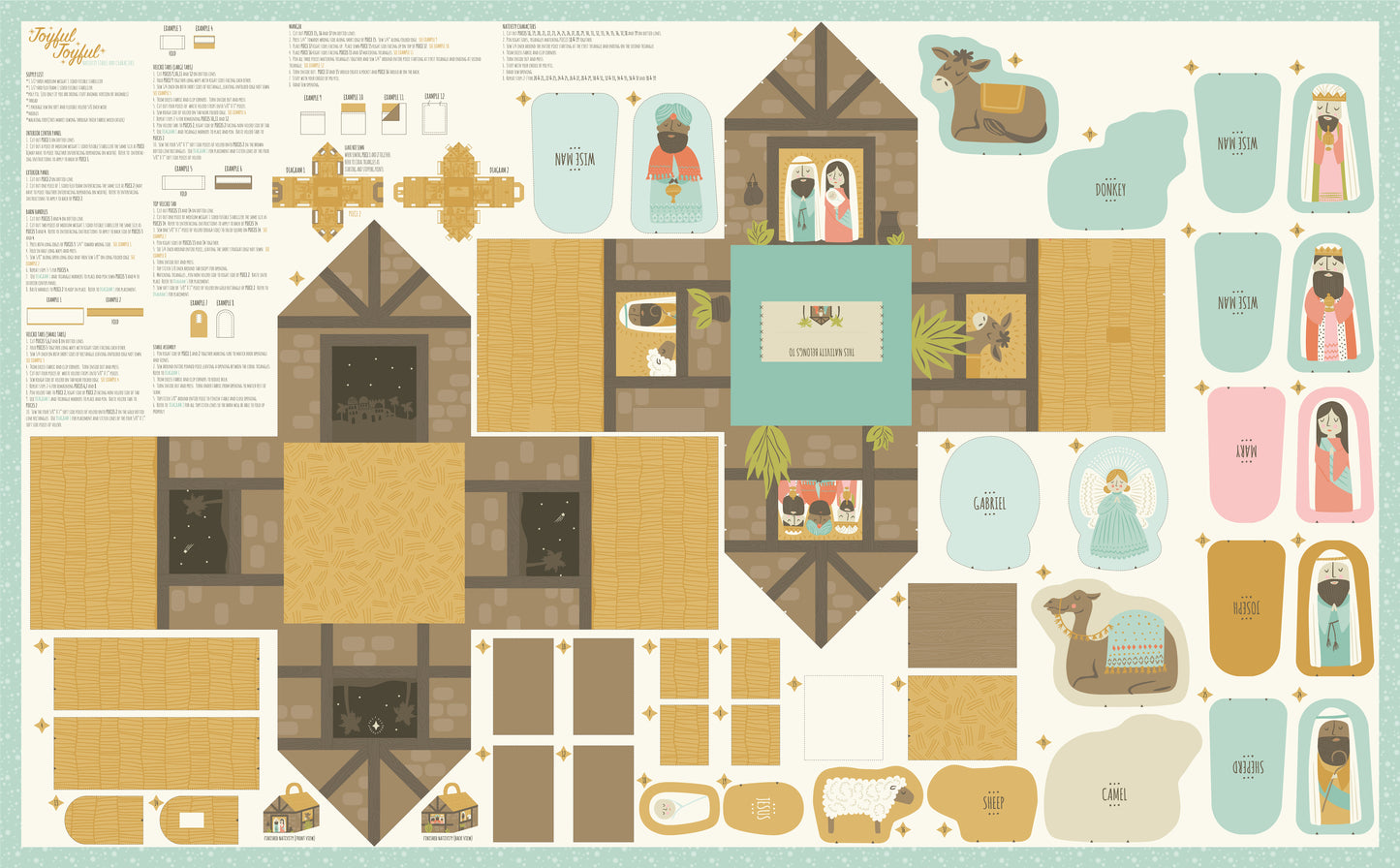 Moda - Joyful Joyful - Nativity Cut And Sew Panel