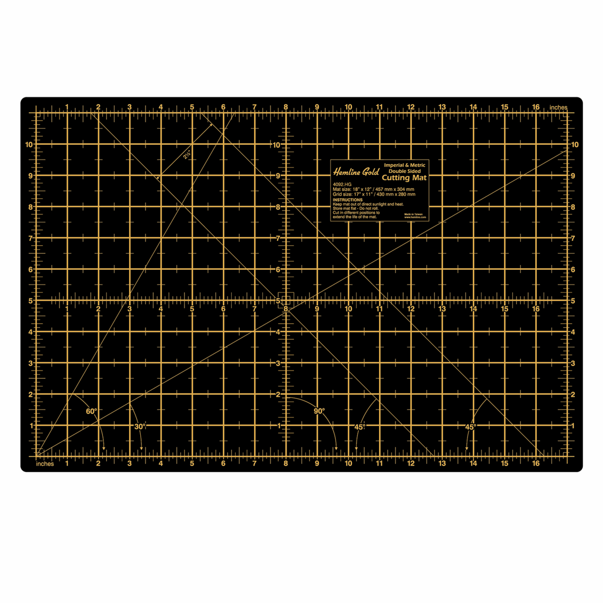 Hemline Gold - Cutting Mat: Medium: 45 x 30cm
