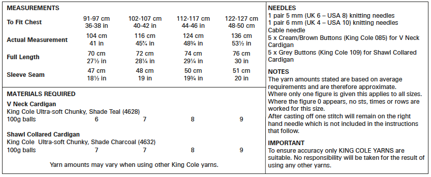King Cole Knitting Pattern - 5692