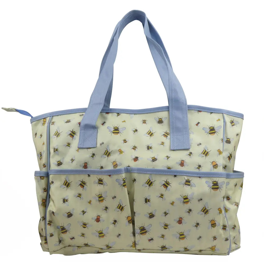Bees Large Oilskin Pocket Bag by Emma Ball Ltd