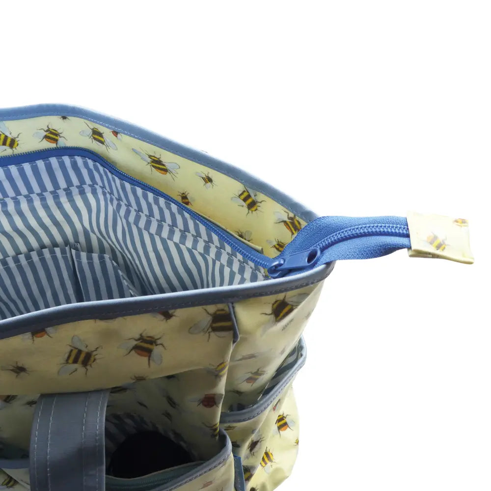 Bees Large Oilskin Pocket Bag by Emma Ball Ltd