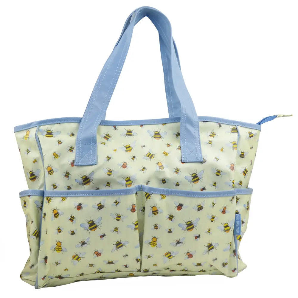 Bees Large Oilskin Pocket Bag by Emma Ball Ltd