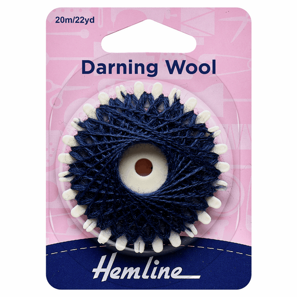 Hemline Navy Darning Wool - 20m