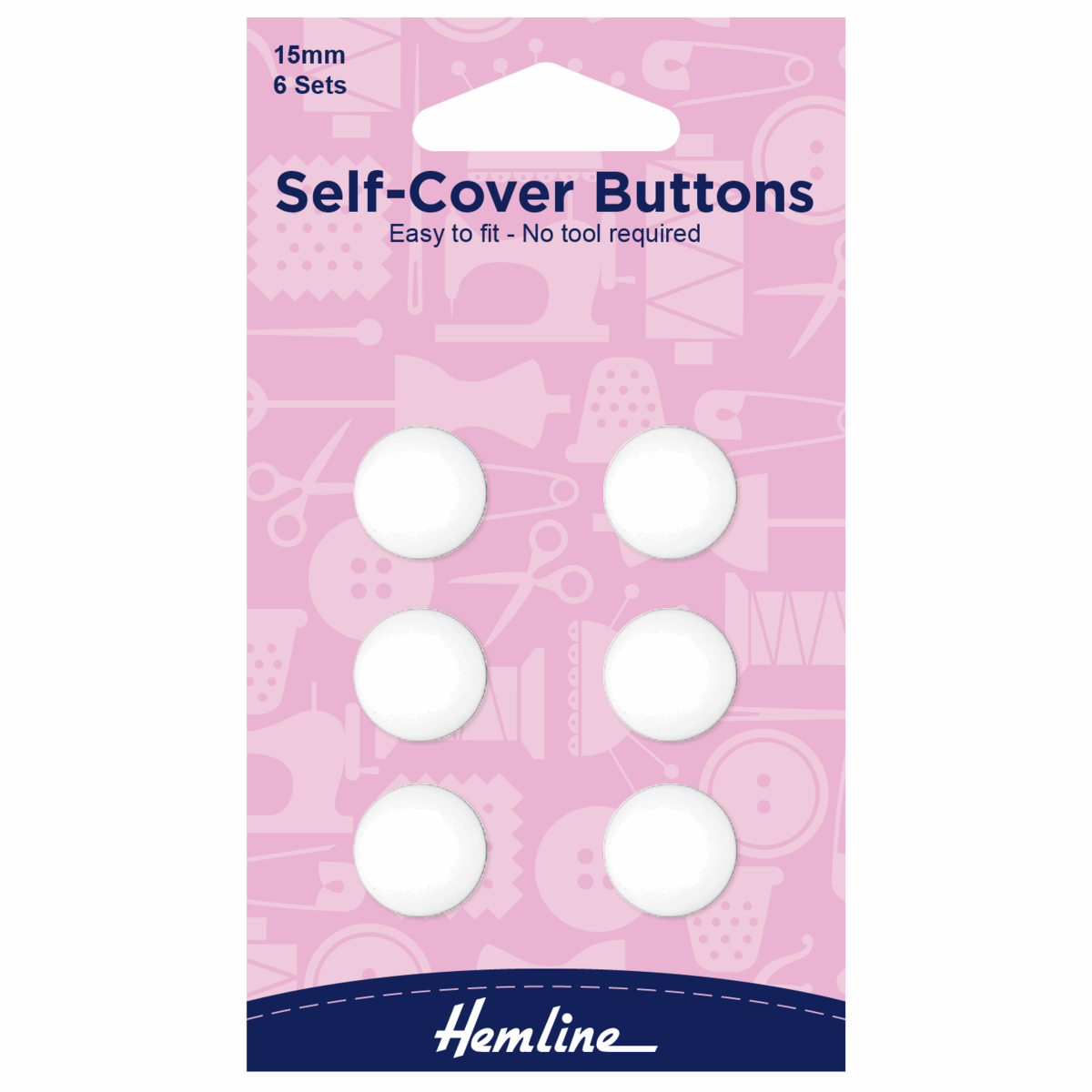 Hemline Self Cover Buttons 15mm