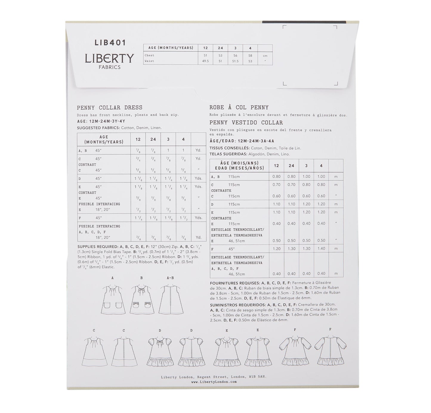 Liberty Dress Pattern - Penny Collar Dress