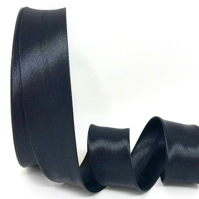 Satin Bias Binding - 30mm Black