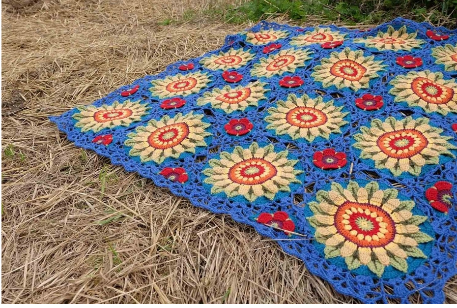 Fields Of Gold Crochet Blanket Kit - By Janie Crow (Jane Crowfoot) - Special Dk