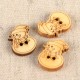 Carved Wooden Button - Snowman
