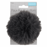 Pom Pom: Faux Fur: Medium: 11cm: 1 Piece: Grey