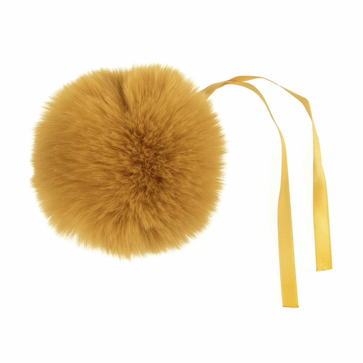 Pom Pom: Faux Fur: Medium: 11cm: 1 Piece: Mustard