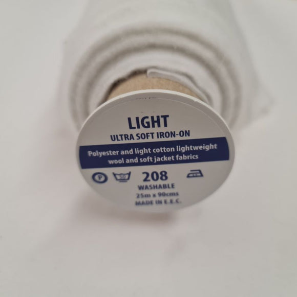 Iron-On Easy Fuse Ultrasoft Light Interfacing - White