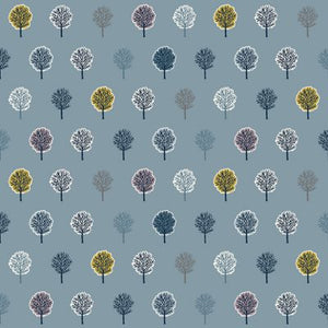 Makower Fabrics - Heather & Sage - Trees Blue