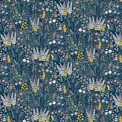 Makower Fabrics - Heather & Sage - Floral Blue