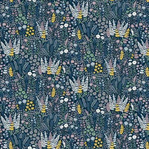 Makower Fabrics - Heather & Sage - Floral Blue
