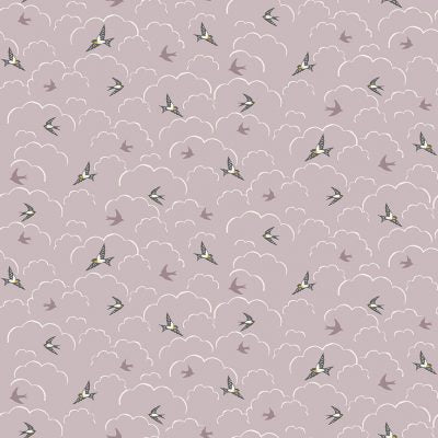 Makower Fabrics - Heather & Sage - Swallows Lilac