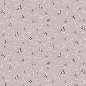 Makower Fabrics - Heather & Sage - Swallows Lilac