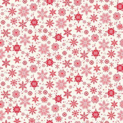 Makower Fabrics - Scandi Snowflakes Red