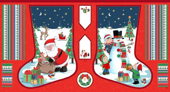 Makower Advent Calendar Santa Stocking Panel