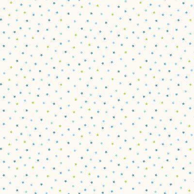 Makower Fabrics - In The Jungle - StarsBlue On Cream