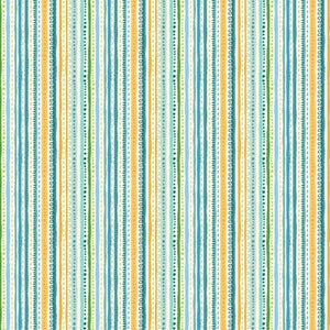 Makower Fabrics - In The Jungle - Stripe Blue