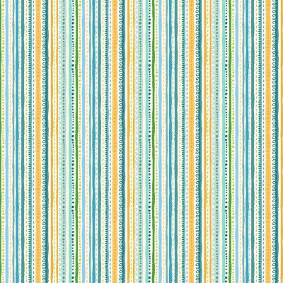 Makower Fabrics - In The Jungle - Stripe Blue