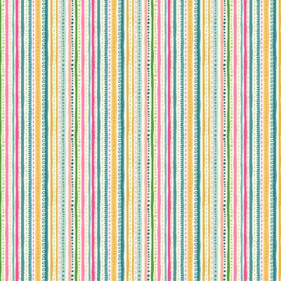 Makower Fabrics - In The Jungle - Stripe Pink