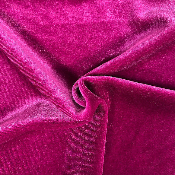 Polyester Stretch Velvet  - Cerise