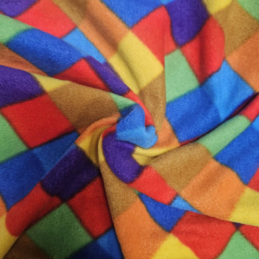 Polyester Polar Fleece Harlequin Multi