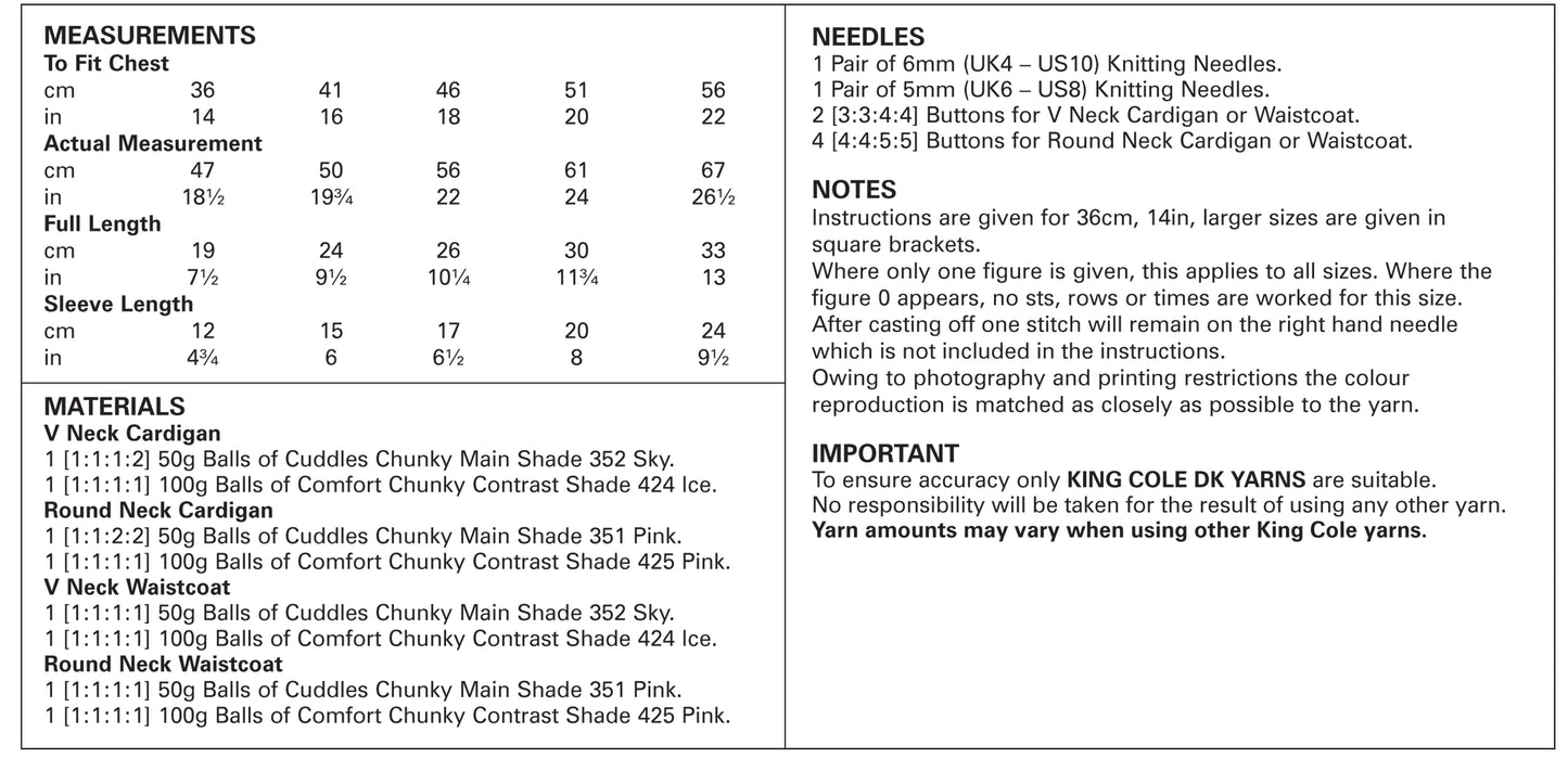 King Cole Knitting Pattern 4175