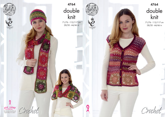 King Cole Crochet Pattern DK - 4764