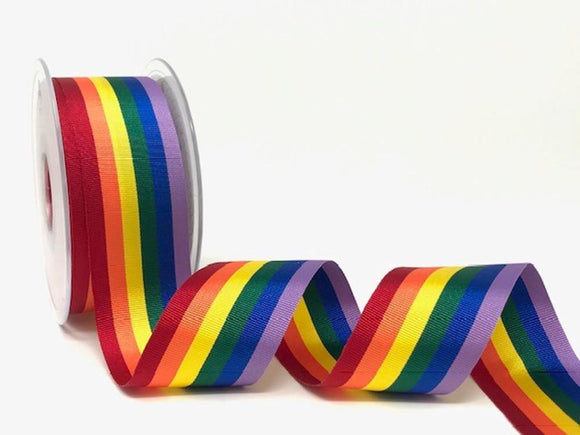 Berisfords Rainbow Stripe Ribbon - 35mm
