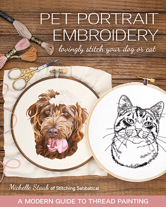 Pet Portrait Embroidery by Michelle Staub
