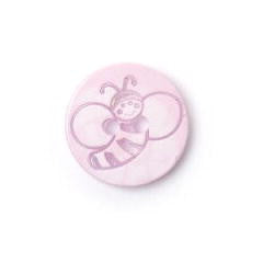 Button- 15mm Cerise Pink Bee