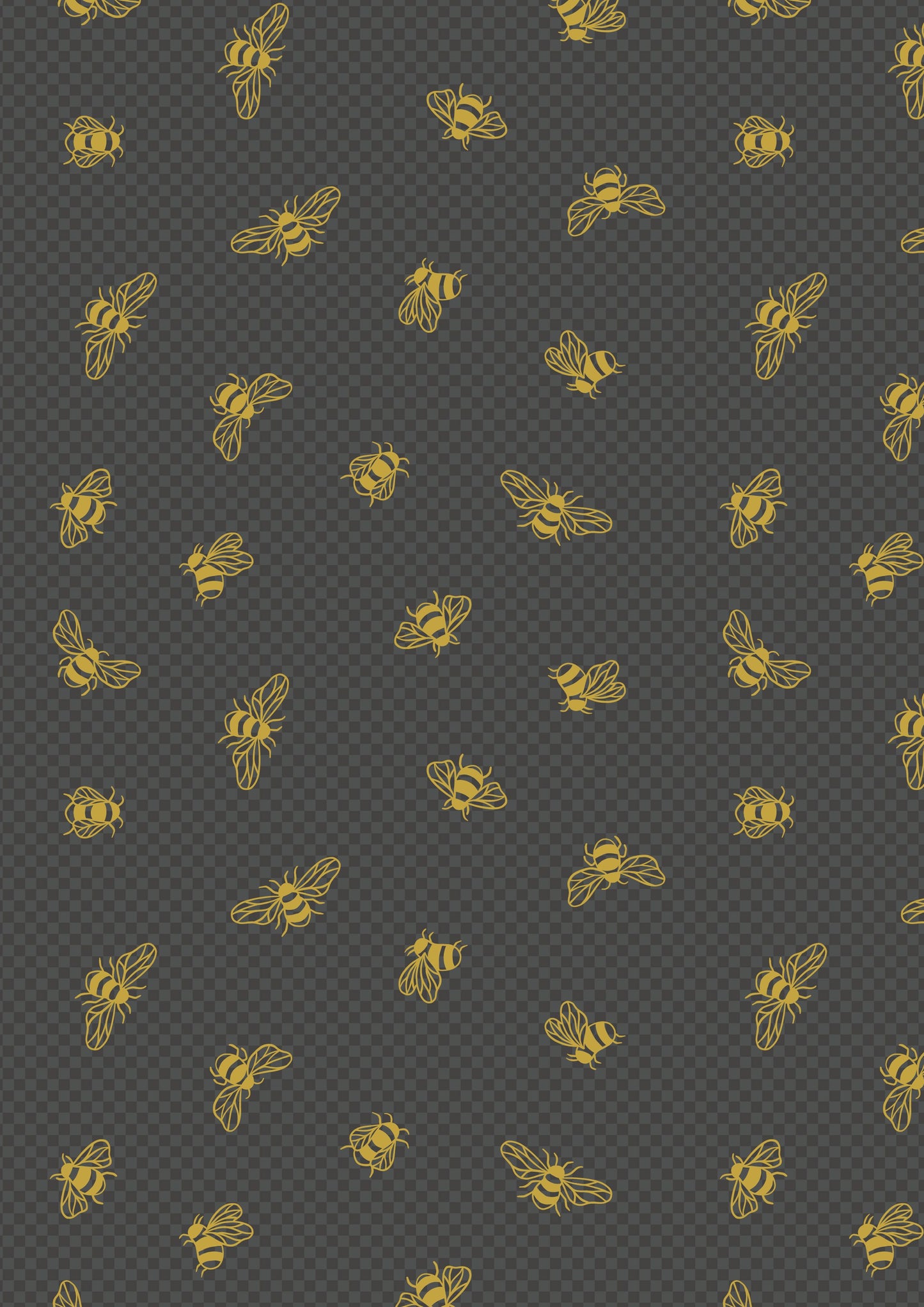 Lewis & Irene - Metallic Gold Bees on Charcoal