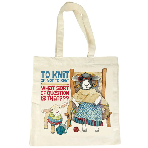 Knit or Not to Knit – Cotton Canvas Bag by Emma Ball Ltd