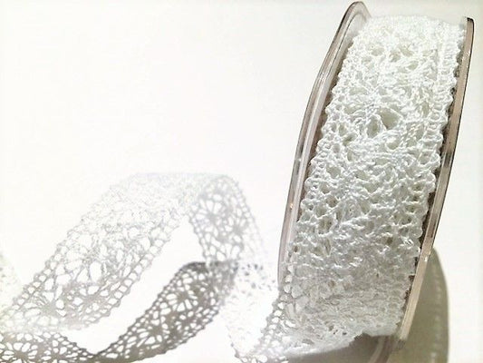 Bertie’s Bows White 22mm Crochet Cotton Lace