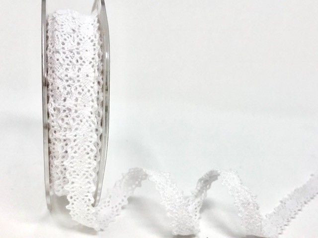 Bertie’s Bows White 12mm Double Edge Scalloped Cotton Lace