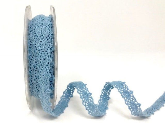 Bertie’s Bows Blue 12mm Double Edge Scalloped Cotton Lace
