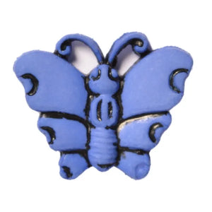 BUTTONS- BUTTERFLY (ETCHED) DK.BLUE 24L
