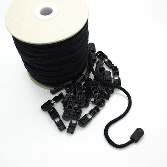 Snap cord end clips - Black
